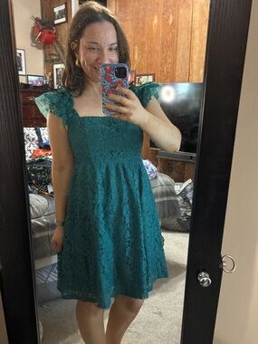 NWT Exlura teal lace dress